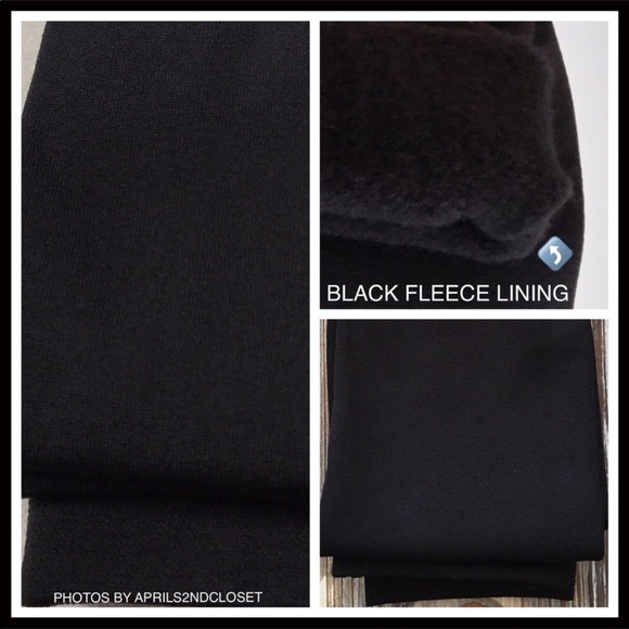 BLACK FLEECE LINED LEGGINGS - Picture 4 of 8